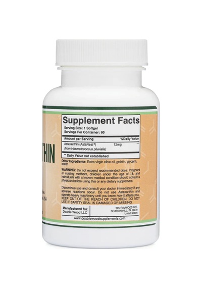Double Wood Astaxanthin 12mg Max Strength Only Patented Asta...