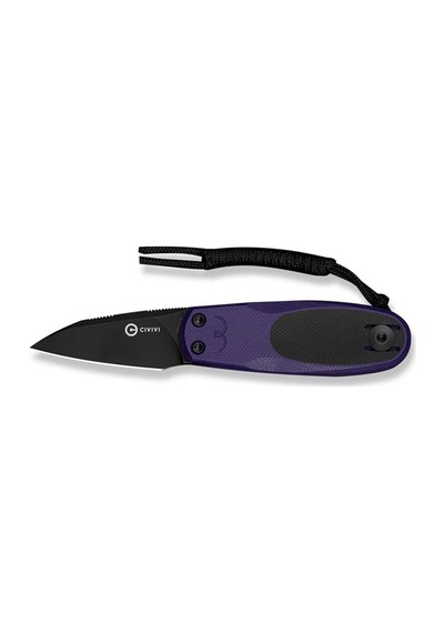 Civivi Purr Purple & Black G10 Handle Black Stonewashed Nitro-v Blade Kamp Çakı Mor
