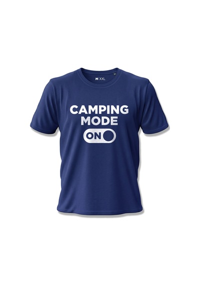 North Whiskers Camping Mode On Baskılı %100 Pamuklu Unisex Lacivert Kamp Tişörtü Lacivert - 875041596 Lacivert - 875041596 Lacivert