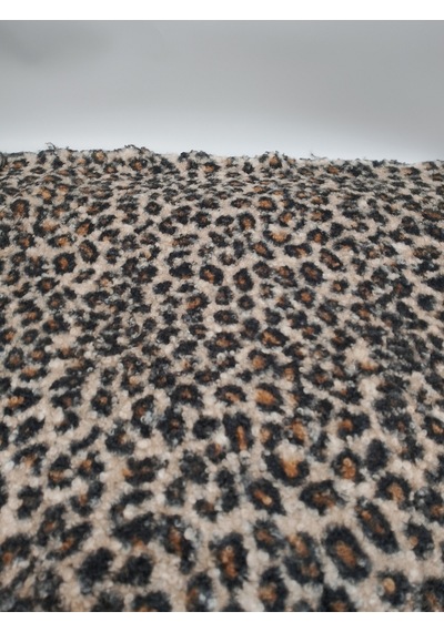 Leopar Desenli Buklet Kumaş