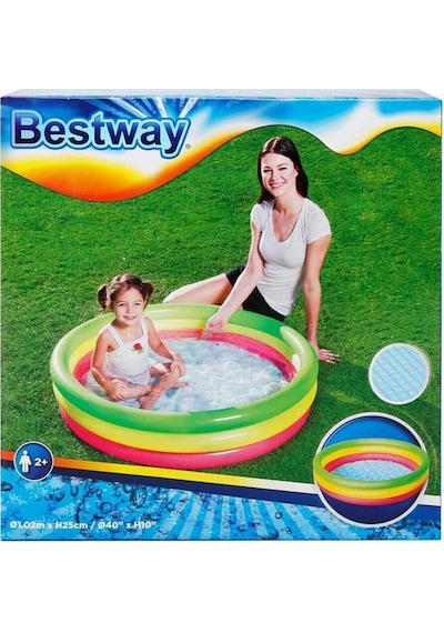 Bestway 51104 3 Halkalı Havuz 102 x 25 cm Çok Renkli