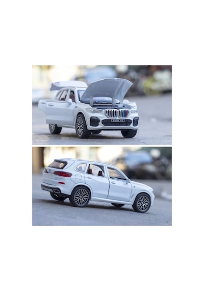 X5 Metal Araba Yeni Model Diecast Suv Işıklı Sesli 16 Cm Tüm Kapılar Açılır Beyaz Beyaz