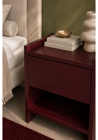 Home Keto Tek Çekmeceli Komodin 38x52x40 Cm Modern Tasarım Bordo - 914411036 Bordo Home Keto Tek Çekmeceli Komodin 38x52x40 Cm Modern Tasarım Bordo - 914411036 Bordo