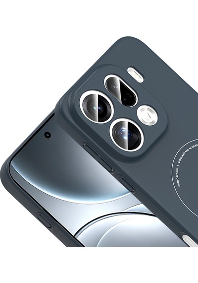Adige Oppo Find X9 Pro Kılıf Elio Kablosuz Şarj Özellikli Kamera Korumalı Sert Pc Lacivert