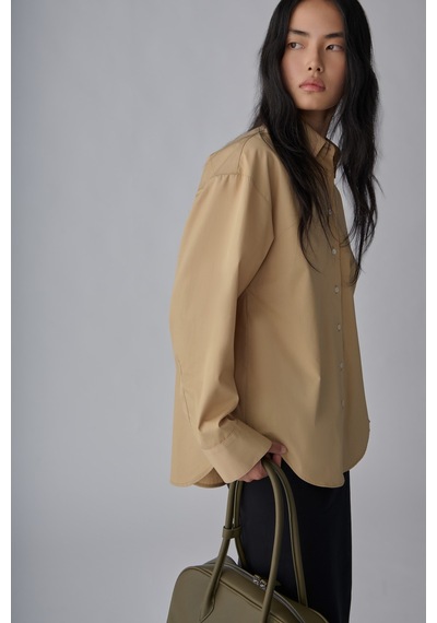 Suud Collection Camel Page Oversize Gömlek