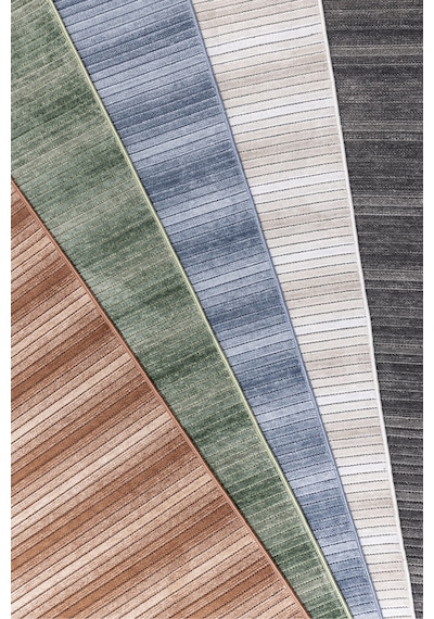 Koza Halı Stripe Antrasit Kilim Kaymaz Taban Salon Oturma Odası Antre Halıs Antrasit