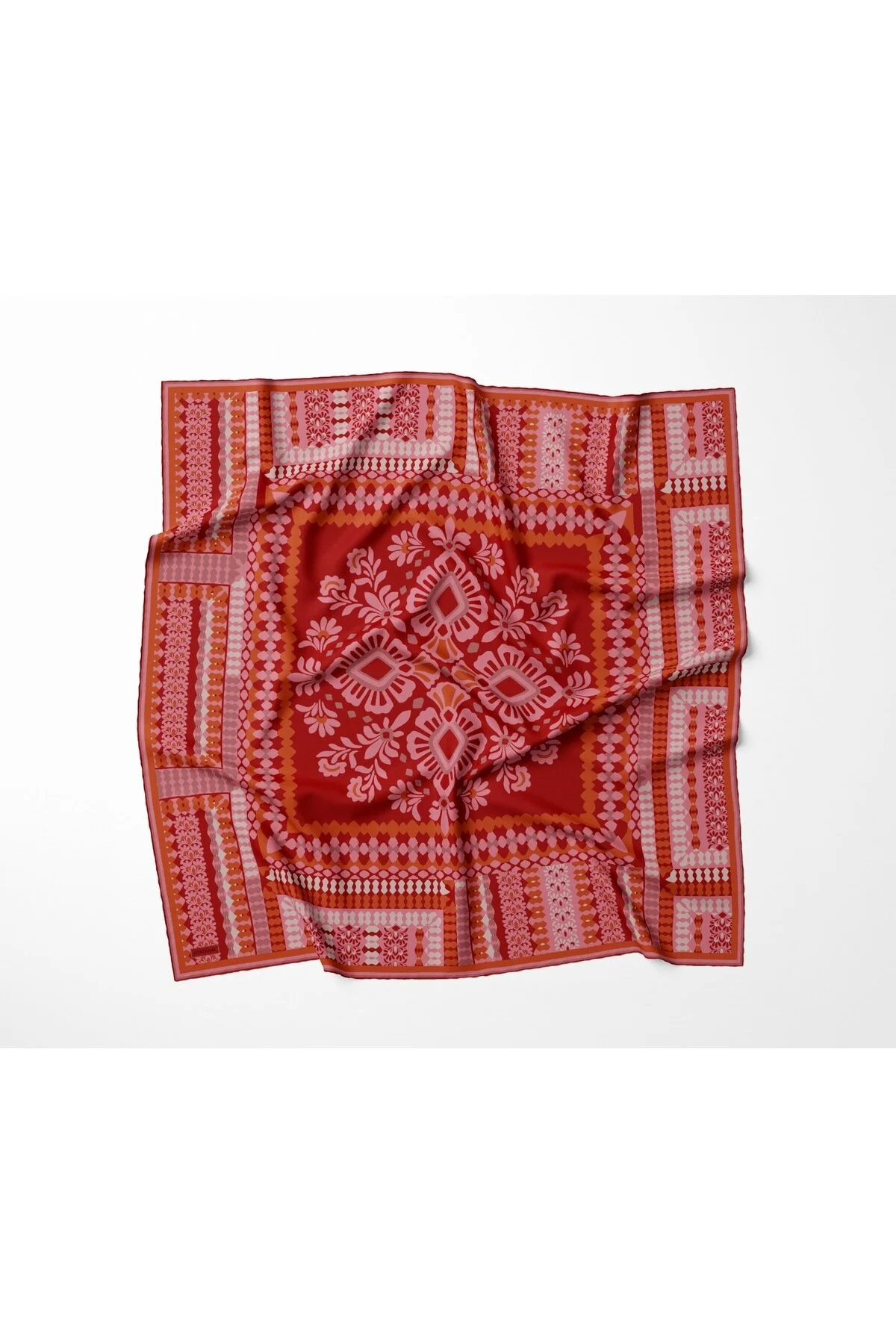 Silk Home Soft Eşarp Turuncu Pembe Çok Renkli
