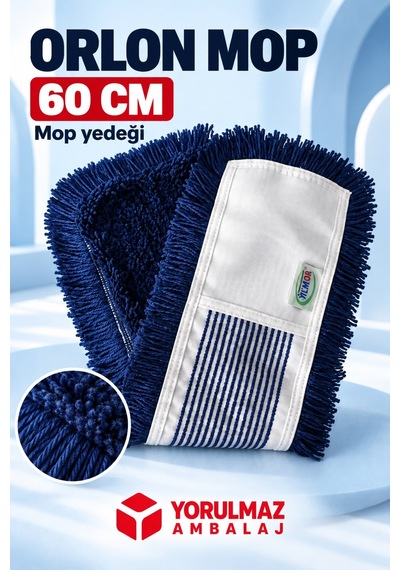 60 Cm Orlon Mop Yedeği Elektrostatik Toz Toplayıcı Islak Kuru Zemin Bezi
