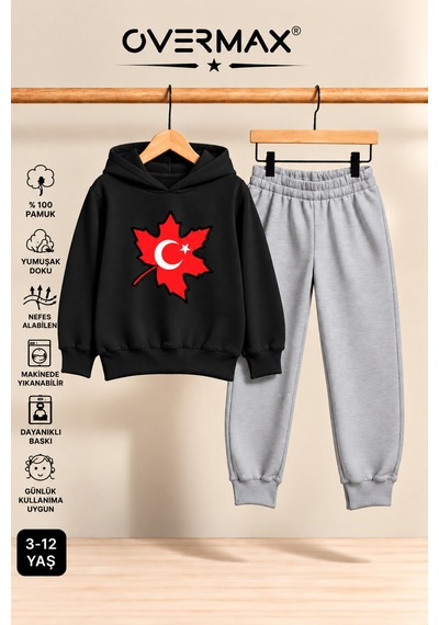 Overmax Türk Bayrağı Baskılı Çocuk Kapüşonlu Sweatshirt Eşofman Takımı- 3-12 Yaş Siyah Üst-gri Alt - 929479938 Siyah Üst-gri Alt Overmax Türk Bayrağı Baskılı Çocuk Kapüşonlu Sweatshirt Eşofman Takımı- 3-12 Yaş Siyah Üst-gri Alt - 929479938 Siyah Üst-gri Alt