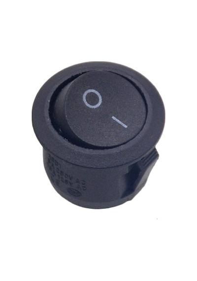 Robizstore-Yuvarlak 2 Pin Anahtar Rocker Switch Mini Buton Kcd1 Siyah Açma
