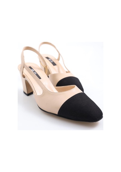 5in1Canpolat Nude Slingback Topuklu Ayakkabı 401-nude Ten Rengi