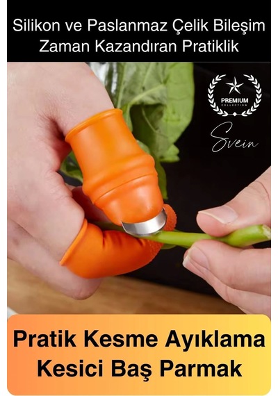 Silikon Baş Parmak Bıçağı Ayırıcı Meyve Sebze Kesme Toplama Aracı Bahçe Bakım Eldiven Bitki Hasat