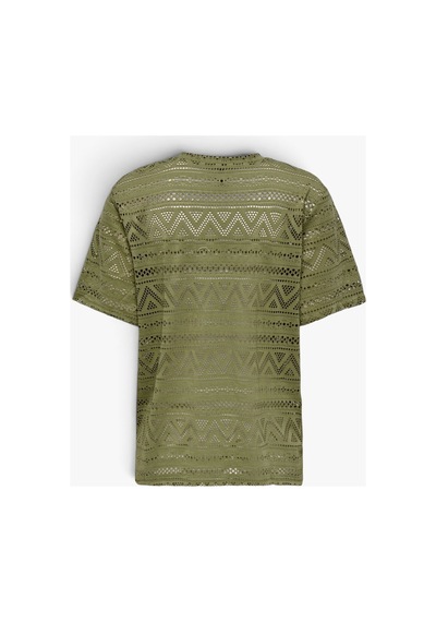 Only Onlanırı S/s O-neck Top Jrs Kadın Yeşil T-shirt - 15350242 Çok Renkli