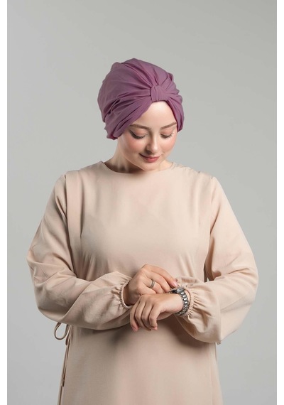 Hürrem Bone Gül Kurusu Pratik Hazır Geçmeli Tesettür Bone Sandy Pileli Salaş 2121 18 Gül Kurusu Gülkurusu