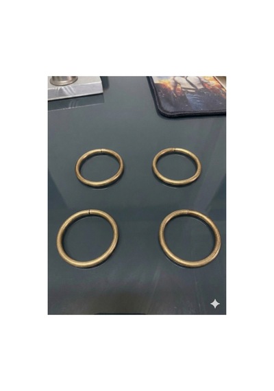 %100 Som Pirinç Peçete Yüzüğü 4 Mm 4 Adet Gold