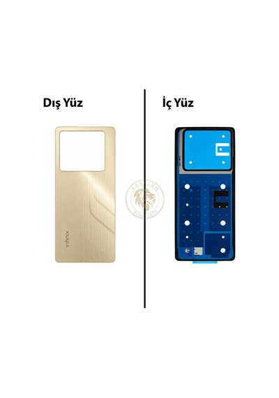 Infinix Note 40 Altın Uyumlu Arka Kapak Arka Cam Batarya Pil Kapağı Lazer Kesim Back Cover Diğer