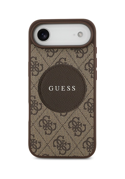 Apple Uyumlu iPhone 17 Air Kılıf Guess Lisanslı M-safeli Yazı Logolu Circle Classic Kapak Kahverengi Kahverengi