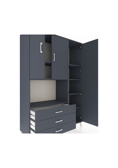 Hyperion Dolap 7 Raflı 3 Çekmeceli 3 Kapaklı 132x44x195 Antrasit-antrasit/antrasit Antrasıt/antrasıt Hyperion Dolap 7 Raflı 3 Çekmeceli 3 Kapaklı 132x44x195 Antrasit-antrasit/antrasit Antrasıt/antrasıt