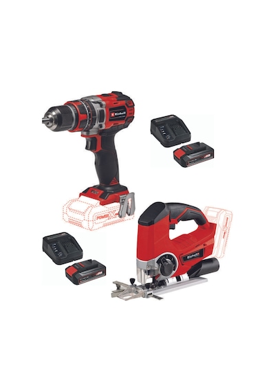 Einhell TE-CD 18/50 li-i BL Matkap TE-JS 18 li Dekupaj 2x2.5 Set