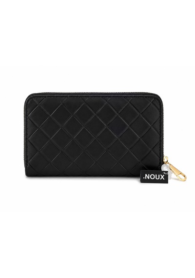 Noux Premium Örgü Desenli Fermuarlı Cüzdan Siyah