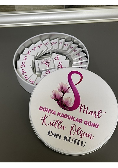 8 Mart Dünya Kadınlar Günü Çikolata Kutusu 40 Adet Çikolatalı