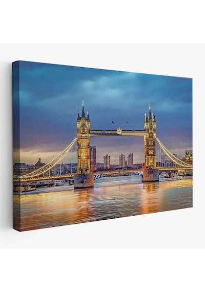 Es10 modagos067 Londra Köprüsü Gece Manzara Tablosu-6638 (50 x 70)