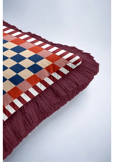 Geometrik Damalı Retro Ekose Saçaklı Yastık Kılıfı-eklektik Kare Desen Bordo Püsküllü Kırlent Kılıfı Serin Yörünge Mira Geometrik Damalı Retro Ekose Saçaklı Yastık Kılıfı-eklektik Kare Desen Bordo Püsküllü Kırlent Kılıfı Serin Yörünge Mira