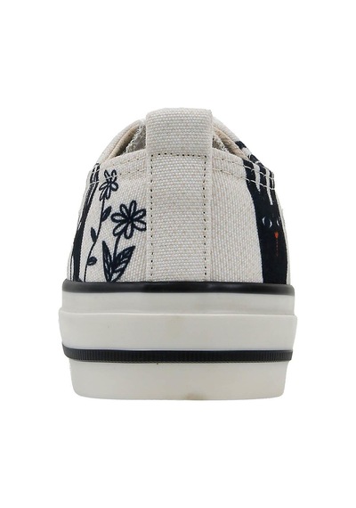 Kadın Vegan Beyaz Sneakers - Line Of Rabbits Tasarım Çok Renkli