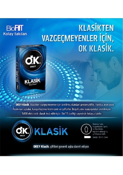 Okey Klasik Prezervatif 2 x 10'lu
