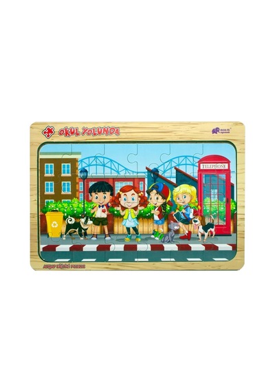 Seyfi Kırtasiye Çocuk Ahşap Puzzle, 24 Parça, Okul Temalı Genel