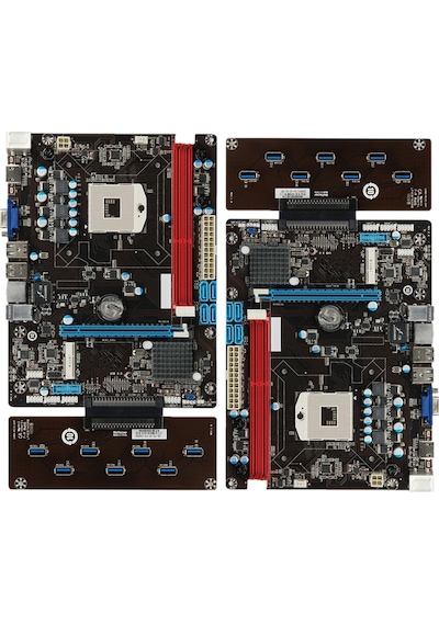 Esonic QS8-BTC Combo Intel Celeron Işlemcili HM65 1600 MHz DDR3 Soket 988 ATX Mining Anakart
