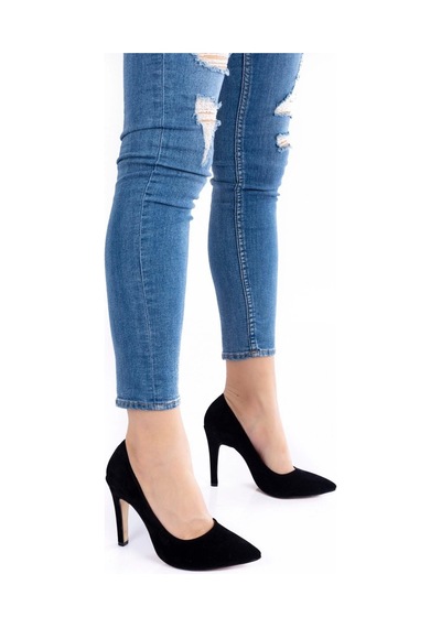 Ersefa Siyah Süet Aynalı Stiletto Topuklu Kadın Klasik Ayakkabı Kadın To Ersefa Siyah Süet Aynalı Stiletto Topuklu Kadın Klasik Ayakkabı Kadın To