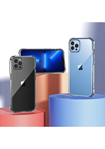 Apple iPhone Uyumlu 13 Pro 6.1inç Anti-drop Shockproof Darbe Emici Silikon Kılıf- 5775 Şeffaf