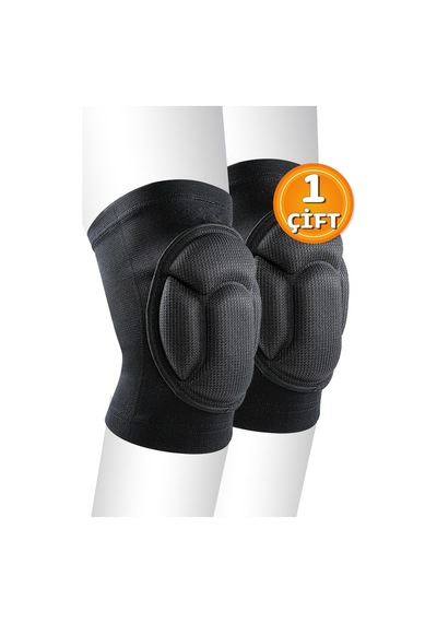 Deluxe Unisex Voleybol Dizliği Darbe Emici Sünger Basketbol Dizlik Bisiklet Spor Dizliği Medium Siyah