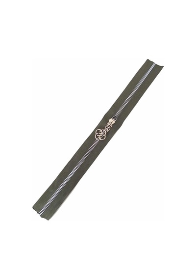 Angel Çanta Aksesuar Başlıklı Fermuar 30 Cm Gümüş Metal Haki