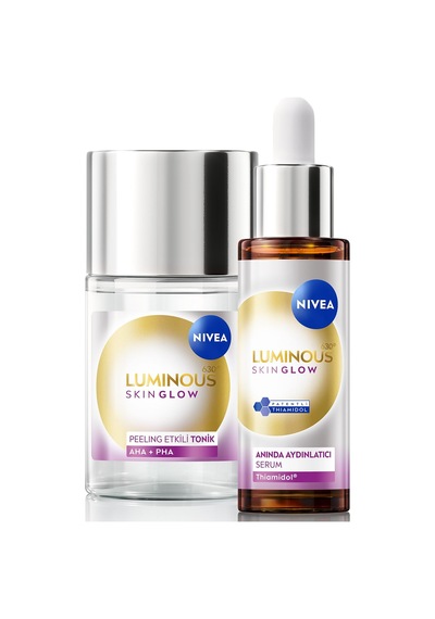 Nivea Luminous630 Skin Glow Anında Aydınlatıcı Serum 30ml Ve Peeling Etkili Tonik 100ml, Eşit Cilt Tonu Sku: Smg8690010445490