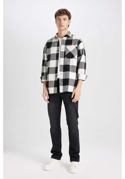 DeFacto Regular Fit Kareli Oduncu Uzun Kollu Gömlek D3298AX24WNBK81
