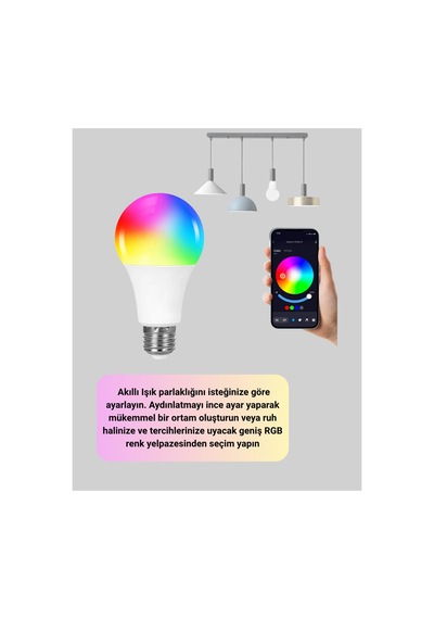 Astraltech Kumanda Destekli Çok Renkli Akıllı Led Ampul Yeni Nesil Çok Renkli