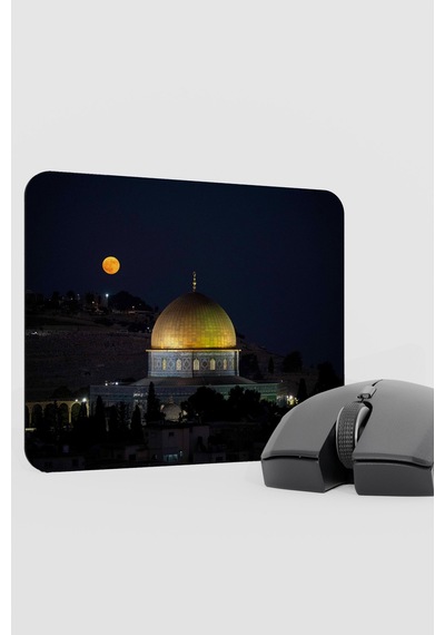 Filistin Kudüs Mescidi Aksa V1 22x18 Gaming Kauçuk Kaymaz Taban Mouse Pad Fare Altlığı