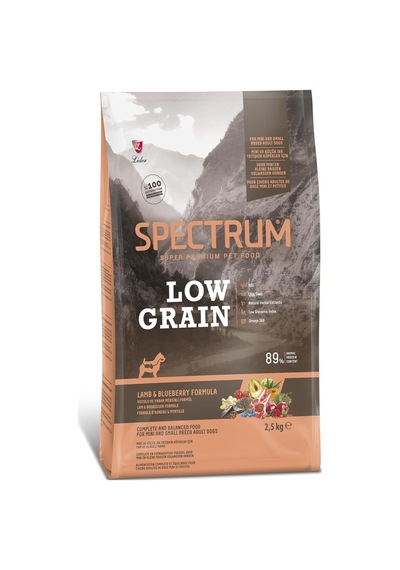 Lıder Spectrum Low Grain Kuzu Etli Ve Yaban Mersinli Mini Ve Küçük Irk Yetişkin Köpek Maması 2,5kg