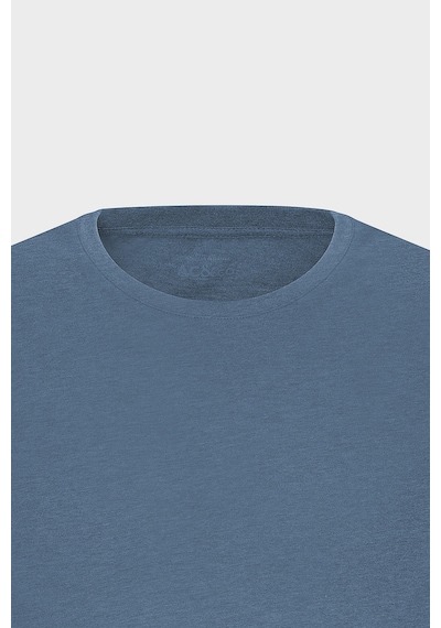 AC&Co / Altınyıldız Classics 4A4800000001INJXS Slim Fit Bisiklet Yaka Kısa Kol Pamuklu Erkek Tişört İndigo Melanj