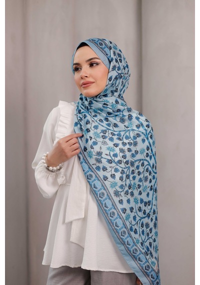 Mimiyum Alya Desen Soft Şal Bebe Mavisi