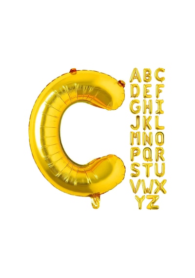 C Harf Gold Folyo Balon16 İnç 36 cm