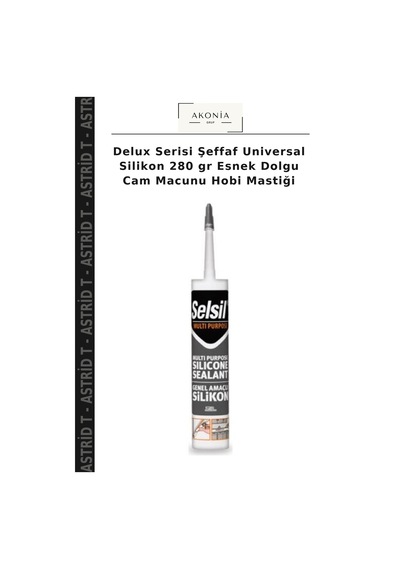 Delux Serisi Şeffaf Universal Silikon 280 Gr Esnek Dolgu Cam Macunu Hobi Mastiği