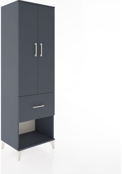 Hyperion Dolap 2 Raflı Tek Çekmeceli Tek Askılı 60x44x195 Ant... Antrasit