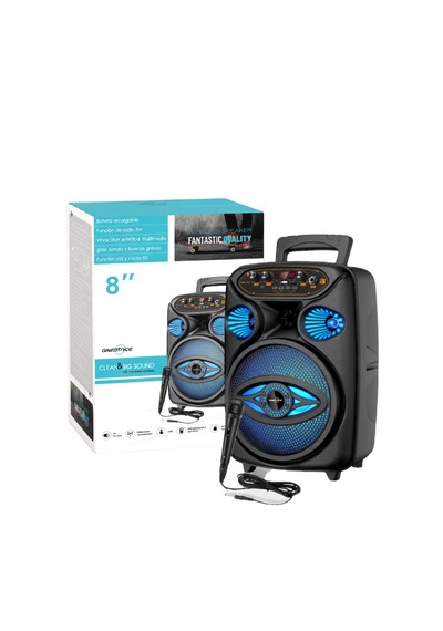 Rgb Mikrofonlu Şarjlı Taşınabilir 8" Kablosuz Bluetooth Hoparlör Speaker