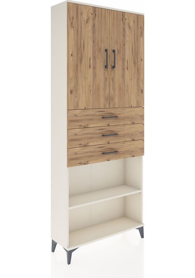 Arges Dolap 4 Raflı 3 Çekmeceli 2 Kapaklı 88x30x221 Aytaşı-çam Aytası