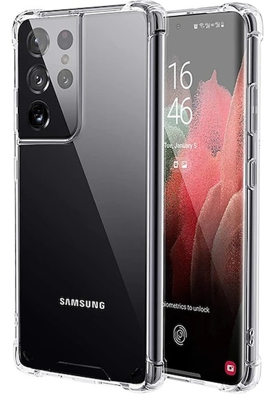 Sm Galaxy Uyumlu S21 Ultra - S30 Ultra Shockproof Darbe Emici Silikon Kılıf- 5775 Şeffaf