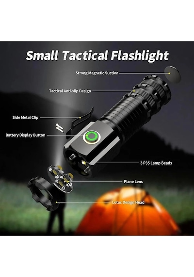 Jenerik Wison Ws-3838 1500 Lümen Mıknatıslı Usb Şarjlı El Feneri Çok Renkli