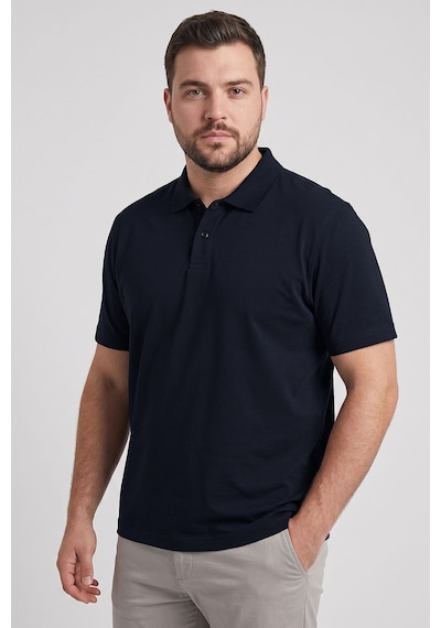 Tommy Life Lacivert Polo Yaka Büyük Beden Battal Erkek T-shirt - 88511